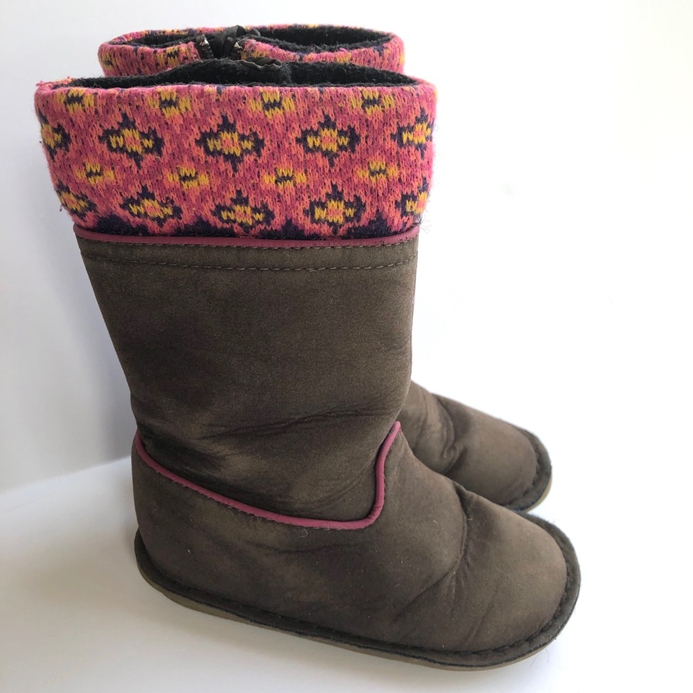 Euro sweater faux leather boots size 7/8